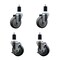 Service Caster 4'' SS Thermoplastic Rubber Wheel Swivel 1-1/2'' Expanding Stem Caster Set 2 Brakes, 4PK SCC-SSEX20S414-TPRB-2-TLB-2-112 - alternate 1